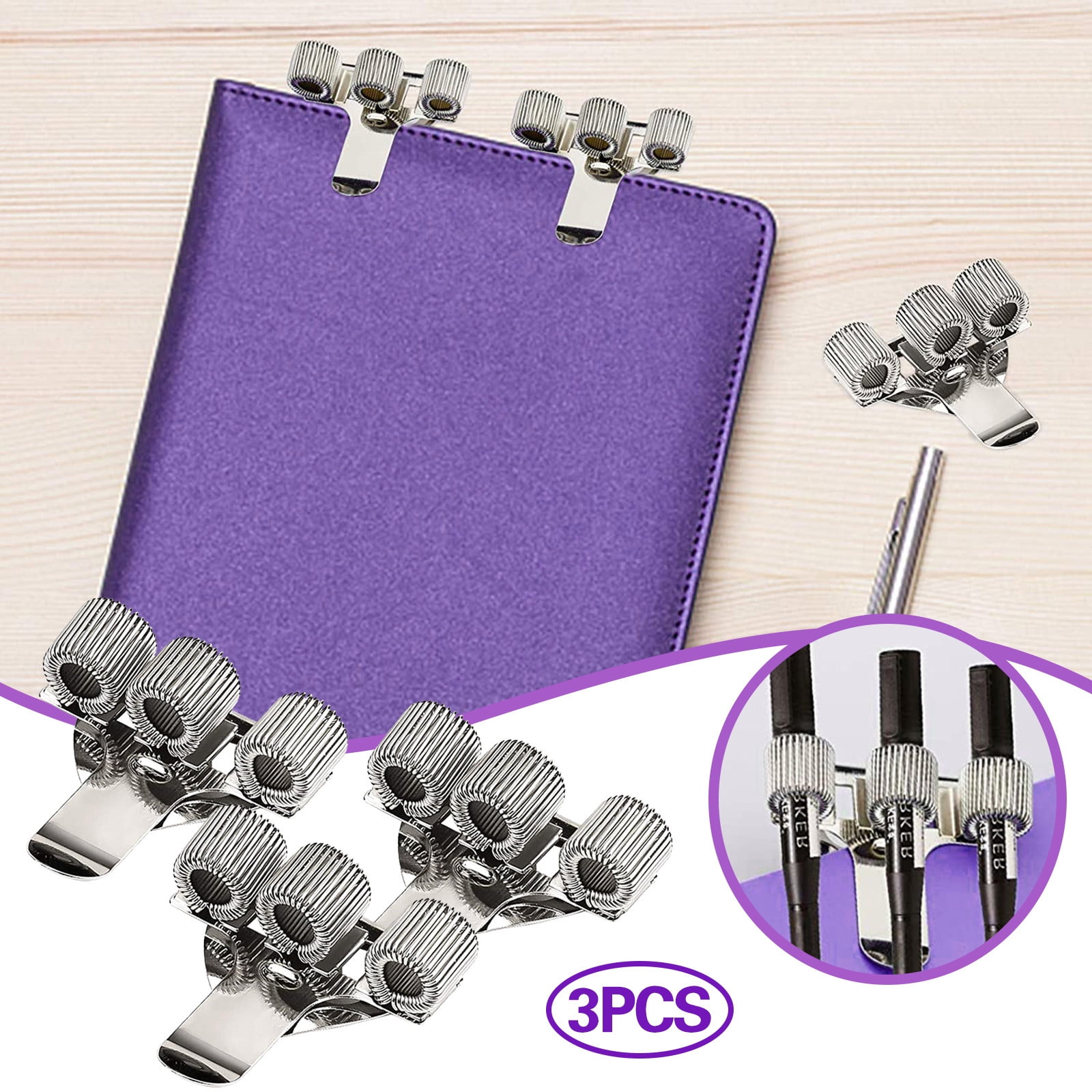 Composition Notebooks Threetier Metal Pen Holder With Pocket Clip Home