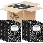 Composition Notebooks, Wide Ruled Composition Notebook, Hard Cover Marble Composition Notebook, 100 sheets Of Paper, 200 Pages 48, Wide Ruled