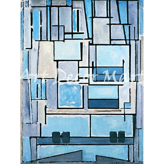 Composition Number 9-Mondrian - CANVAS OR FINE PRINT WALL ART