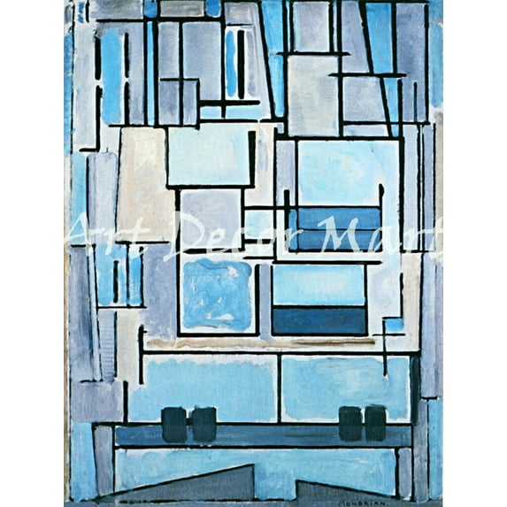 Composition Number 9-Mondrian - CANVAS OR FINE PRINT WALL ART