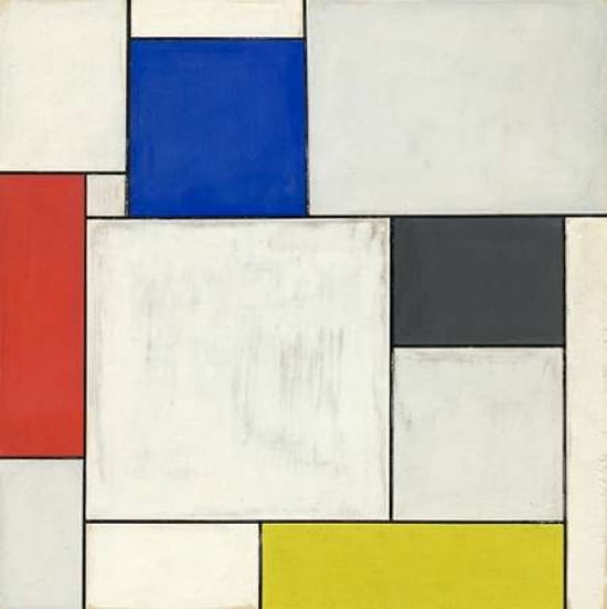 Composition decentralisee Canvas Art - Piet Mondrian (24 x 24)