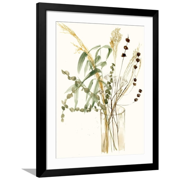 Art.com Composition in Vase I Art Print by Jennifer Goldberger, Black Frame Wall Art, 32" x 40"