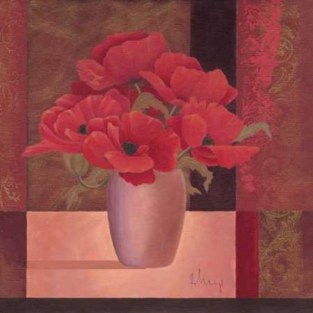 Composition in red II Canvas Art - Hans Paus (24 x 24)