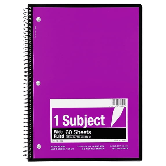 Composition Notebook Cute,Composition Books,Wide Ruled 60 Sheets,Spiral Notebook Wide Ruled,1 Subject Spiral Notebook,Cute Mini Notebook,Classroom Must Haves,Purple