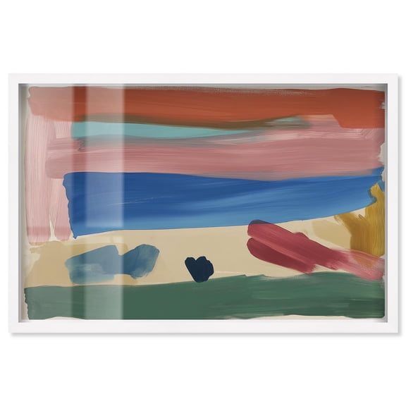 Composition of Swipes I Shadowbox Print Abstract Wall Art by Art Remedy, White Frame, 15 x 10