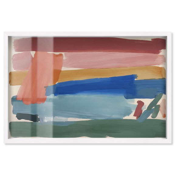 Composition of Swipes II Shadowbox Print Abstract Wall Art by Art Remedy, White Frame, 15 x 10