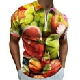 thumbnail image 1 of Composition with Assorted Fruits Men Zipper T-shirt Summer Casual Short Sleeve T-shirt Top, 1 of 7