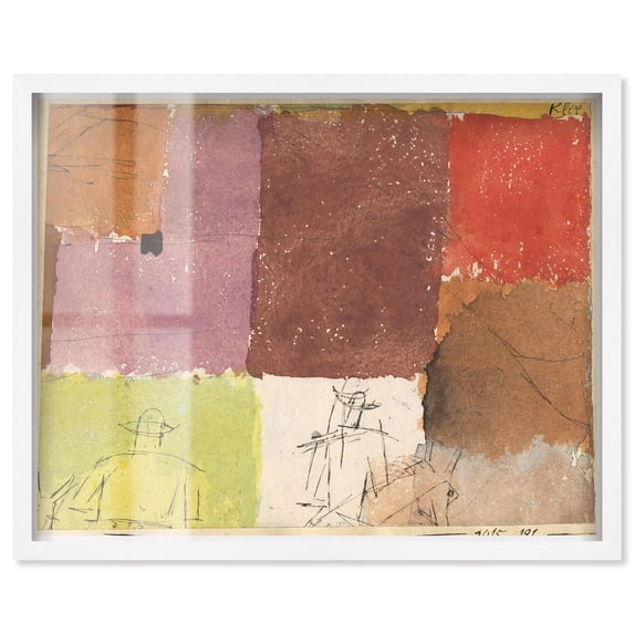 Composition with Figures 1915 Shadowbox Print Western Art by Art Remedy, White Frame, 30 x 24