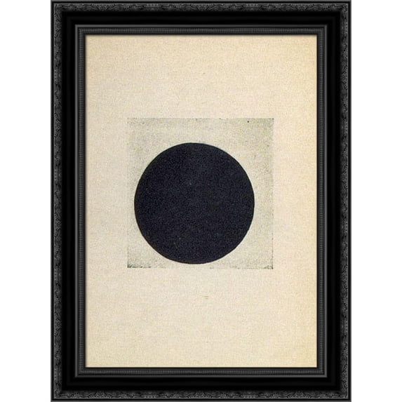 Composition with a black circle 20x24 Black Ornate Wood Framed Canvas Art by Malevich, Kazimir