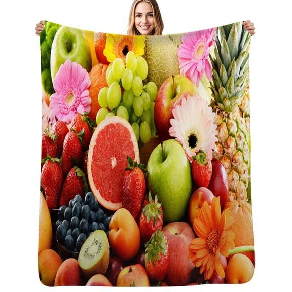 Composition with assorted fruits Flannel Blanket Warm Soft Bedding Throws Winter Camping Chair Sofa Bed