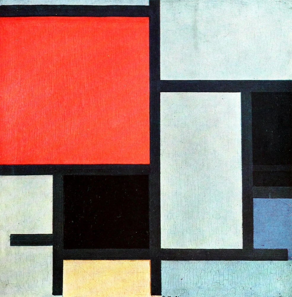 Composition with red yellow and blue  11921 Canvas Art - Piet Mondrian (18 x 24)
