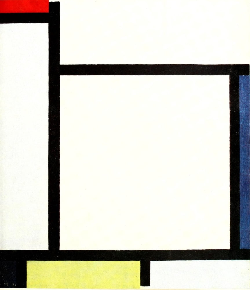 Composition with red yellow and blue 2 1921 Canvas Art - Piet Mondrian (24 x 36)