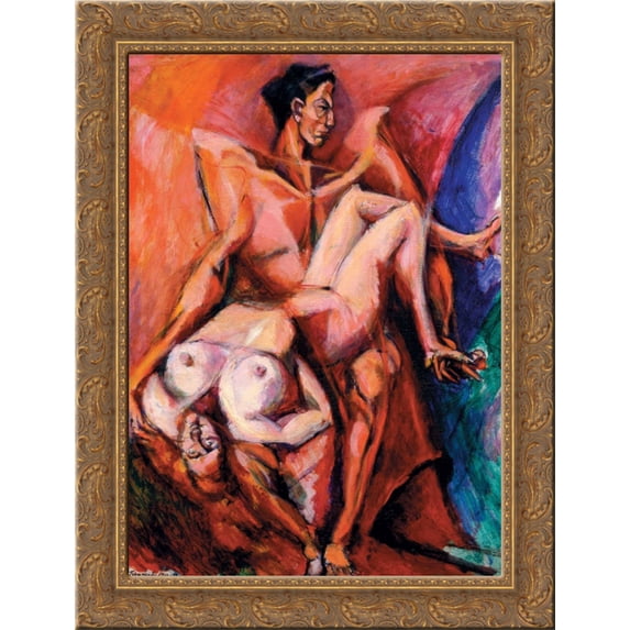 Compositional sketch 24x20 Gold Ornate Wood Framed Canvas Art by Lajos Tihanyi