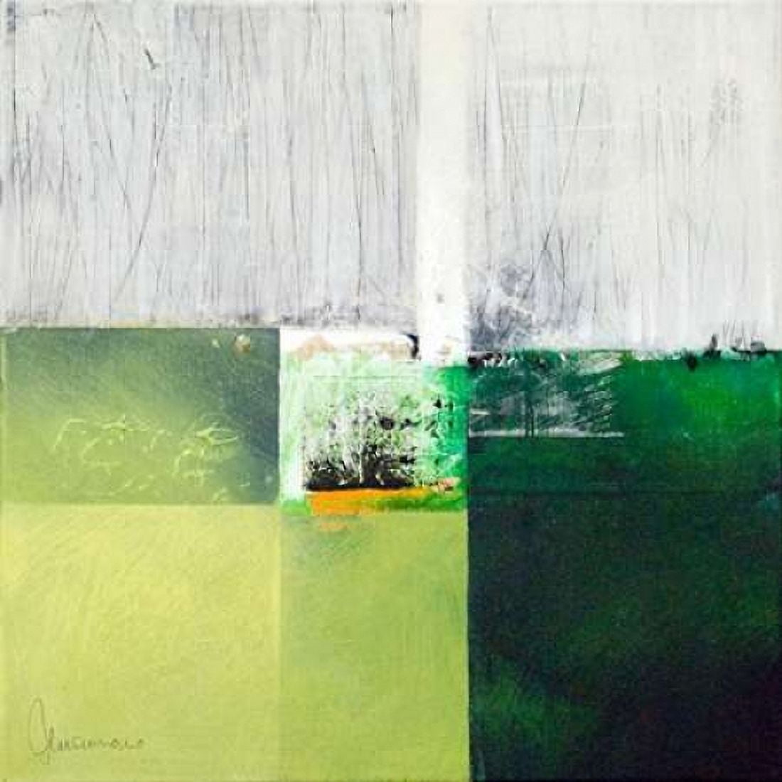 Composizione verde I Canvas Art - Francesco Cusumano (24 x 24)