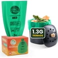 thumbnail image 1 of Compost Bags 1.3 Gallon,150 Count,Compostable Small Trash Bags for Kitchen Countertop Compost Bin 0.75, 1,1.2, 1.3Gallon,ASTM D6400, US BPI and Europe OK compost HOME certified, 1 of 11