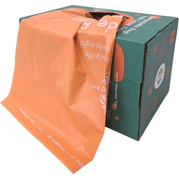 Compost Bags, Trash Bags 3 Gallon, Extra Thick,  BPI ASTM D6400 Certified Compostable  Scrap Kitchen  Bags, 100 Count