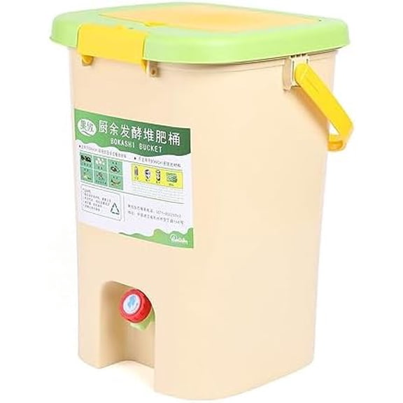 Compost Bin, 21L Kitchen Food Waste Bokashi Bucket Under Sink Garbage Can Recycle Composter with Lid Small Trash for Kitchen Cabinet Door Indoor Compost Bucket Clean Food Waste Scrap Pail Bucket