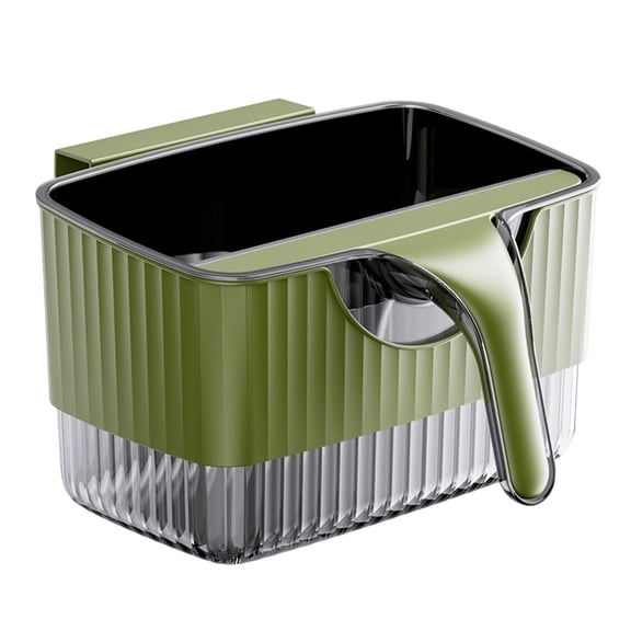 Compost Bin, Compost Bin Kitchen, Hanging Trash Can, Under Sink Trash Can - Wall Mounted No Drilling with Scraper, Multifunctional Waterproof Compact Mini Garbage Bucket for Home