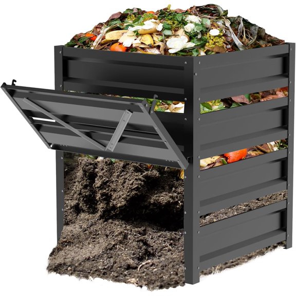 Compost Bin Outdoor -170 Gallon Composter with Rust-Proof Coating, Painted Finish, Large for Producing Fertilizer from Kitchen Waste and Fallen Leaves