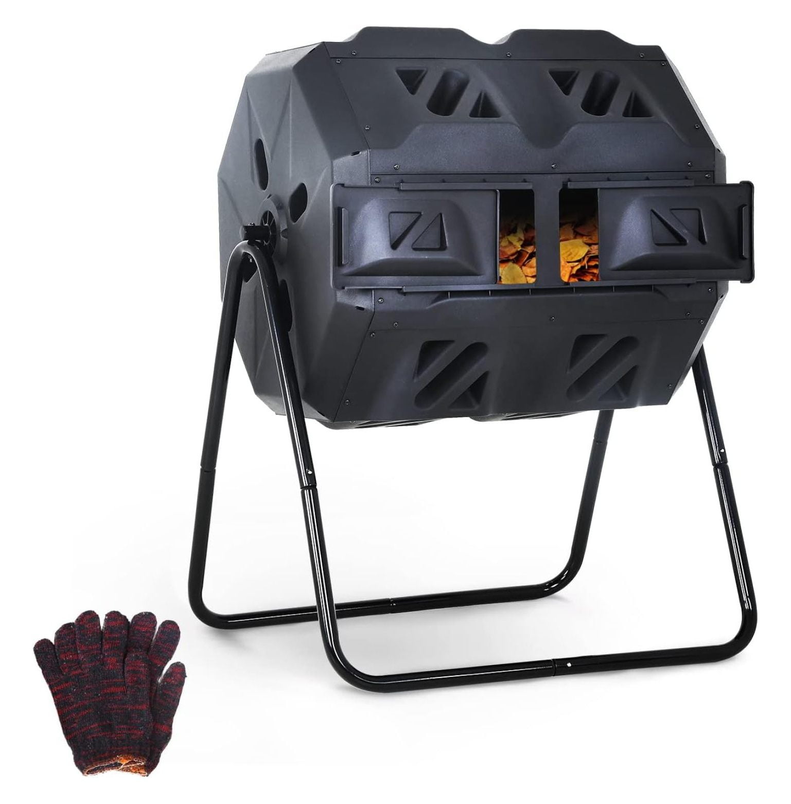 Compost Bin,Outdoor Compost 42 Gallon Composter BPA Dual Chamber