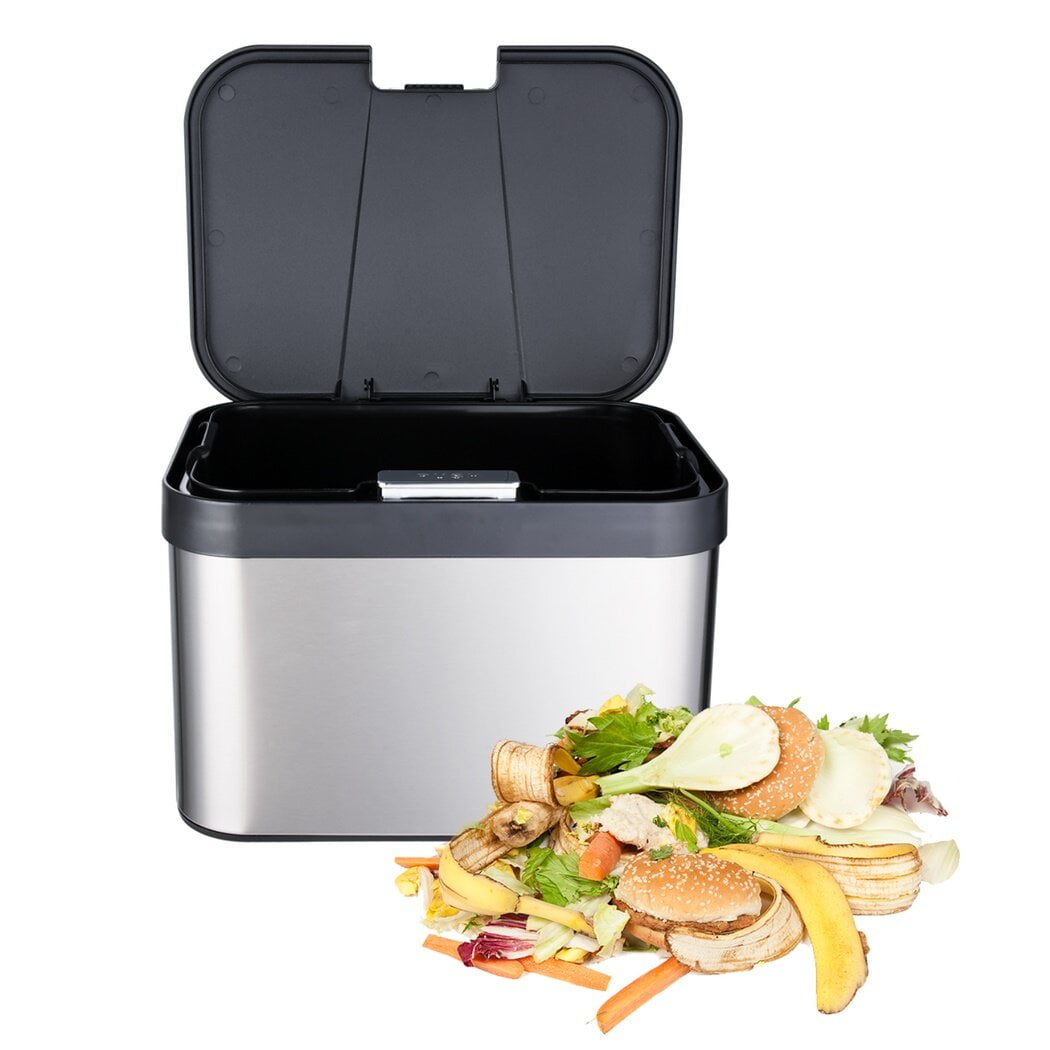 Compost Bin, Steel Compost Bin, Kitchen Countertop Compost Bin with Lid