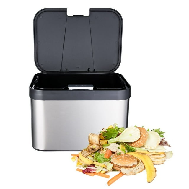 Compost Bin, Steel Compost Bin, Kitchen Countertop Compost Bin with Lid