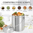 Compost Bucket for Kitchen Countertop,1.3 Gallon Stainless Steel
