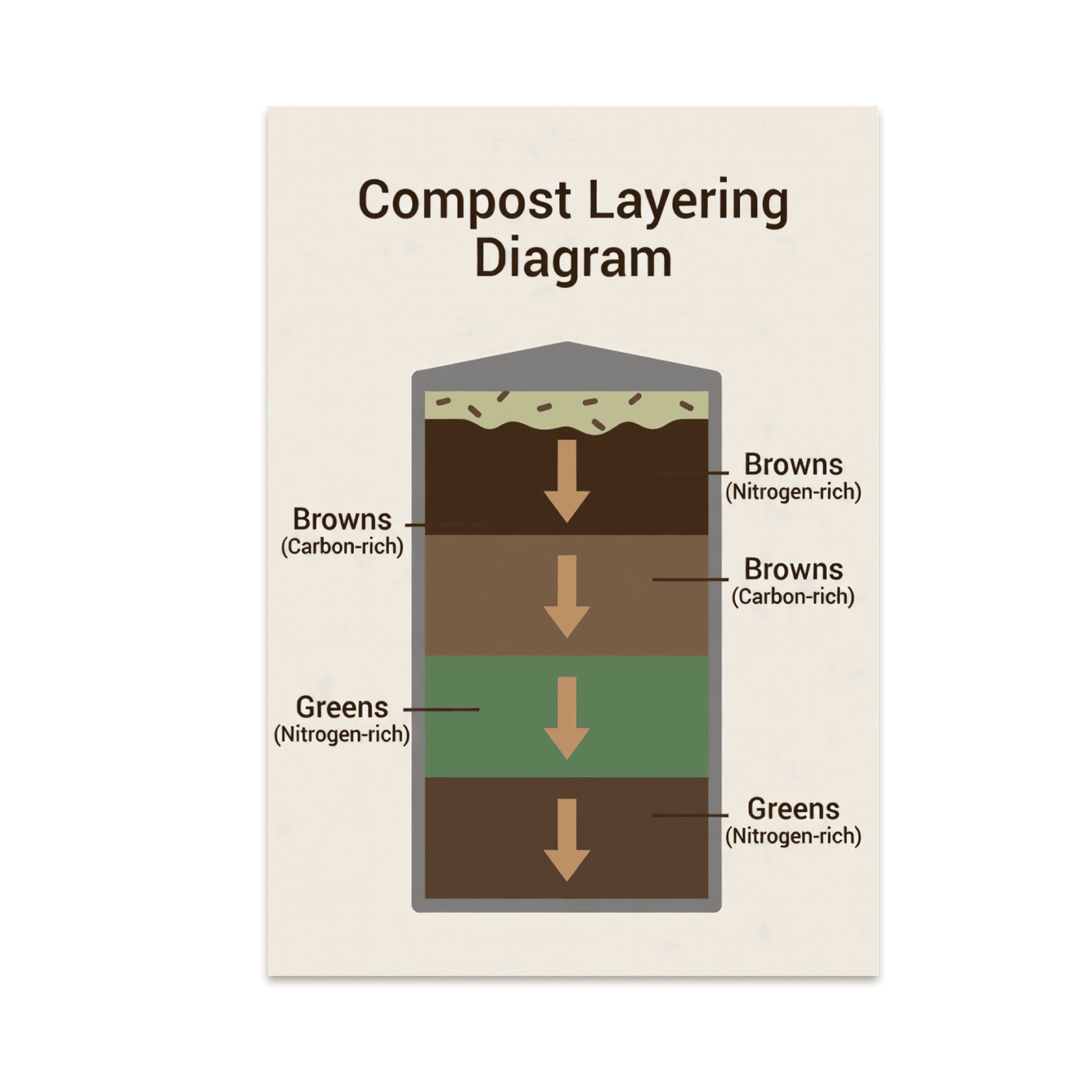 Compost Layering Diagram - Gardening Enthusiast - 13x19 Poster Print ...