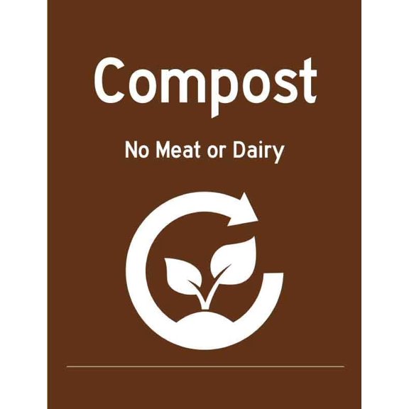 Compost No Meat or Dairy Sign Metal Tin Sign 8x12 Inches