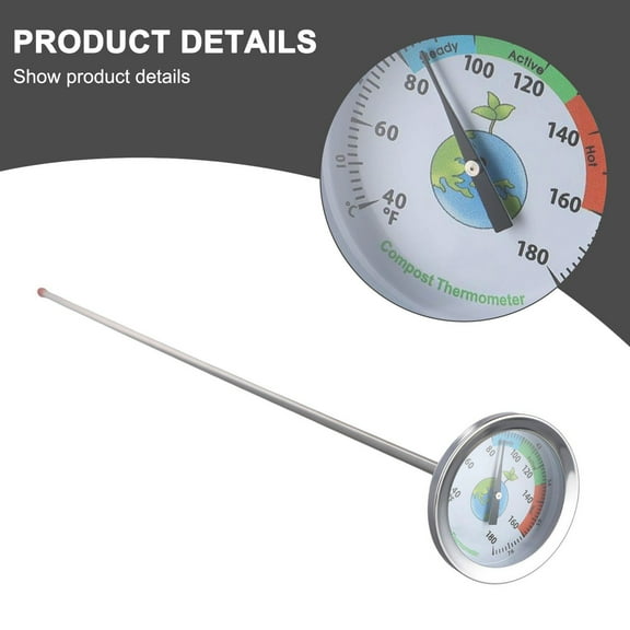 Compost Soil Tester Meter Probe Stainless Steel Thermometer Temperature Monitor Smile Home