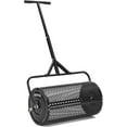 thumbnail image 1 of Compost Spreader, 24.4-25.6" Height Adjustable Handle, 24" Wide, Lawn and Garden Peat Moss with Side Latches, Powder Coated Steel Mesh Basket for Spreading Manure, Topsoil, Black, 1 of 7