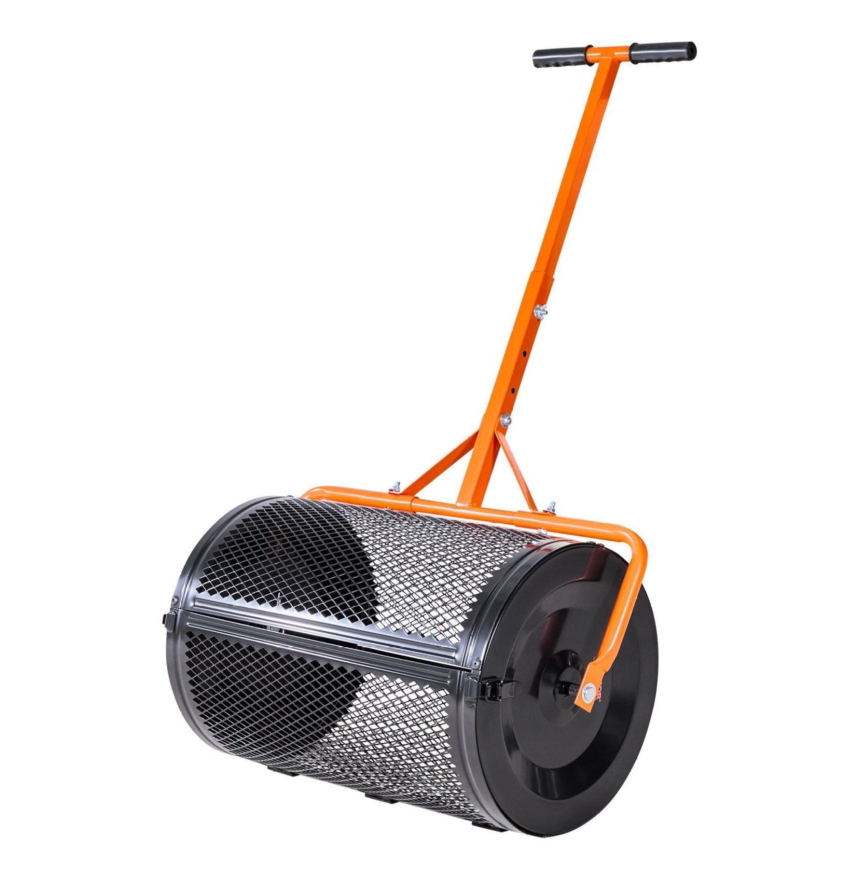 Compost Spreader 24 Inch, Peat Moss Spreader with Adjustable Handle, Heavy Duty Garden Seed Spreader for Lawn & Farm, Steel Roller, 2.66 cu ft Capacity
