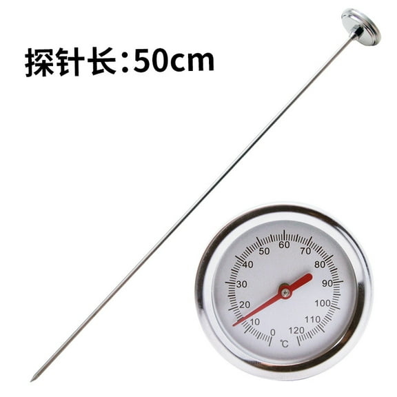 Compost Temperature Gauge Stainless Steel Long Soil Thermometer Probe Silver