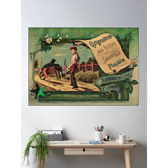 Compost The Rich - Ecology & Anticapitalism - Fr Poster Wall Art, Modern Wall Decor For Living Room Bedroom, 8x12 UNFRAMED