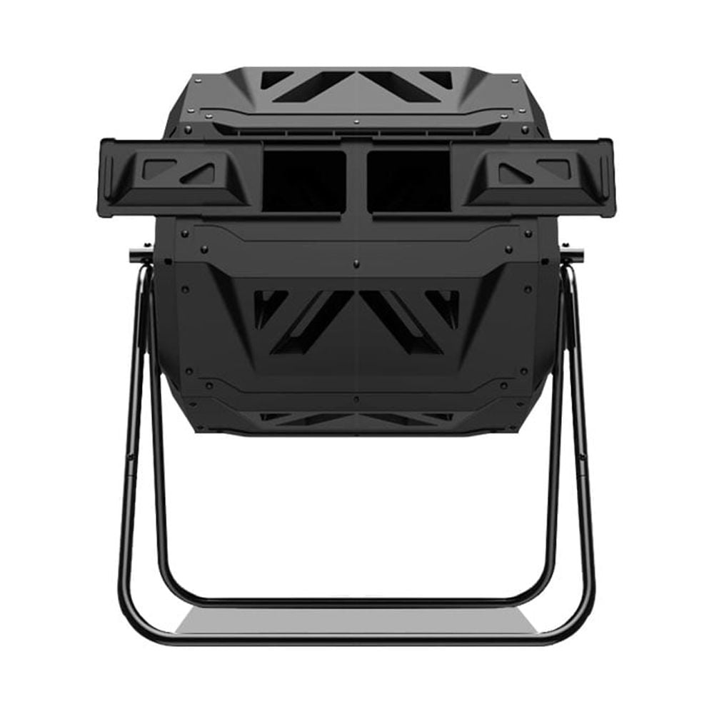Compost Tumbler Bin, 43 Gallon Chamber Composter with Door, Outdoor