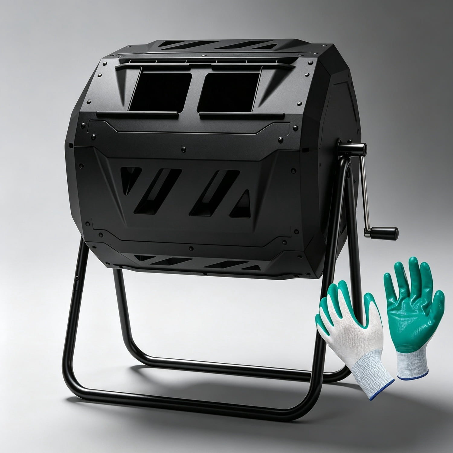 Compastar Recipe Compost Tumbler Bin Composter Dual Chamber 43 Gallon (Bundled with ...