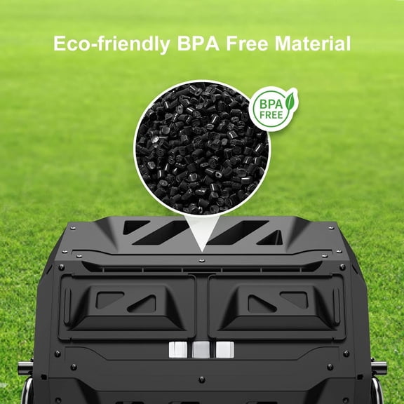 Compost Tumbler Bin Composter Dual Chamber 43 Gallon (Bundled with Pearson's Gardening Gloves)