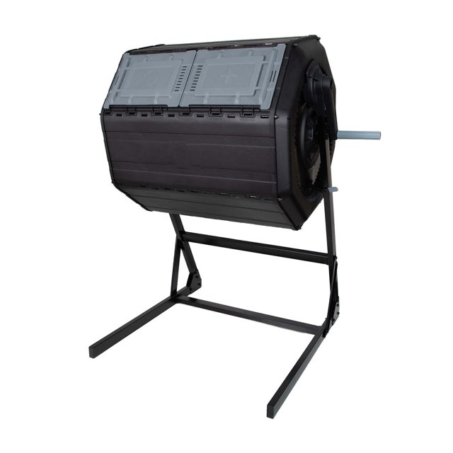 Compost tumbler, double chamber composter, 40 gallon, easy to handle