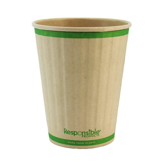 Compostable 12 oz Rigid Insulated Paper Hot Cups
