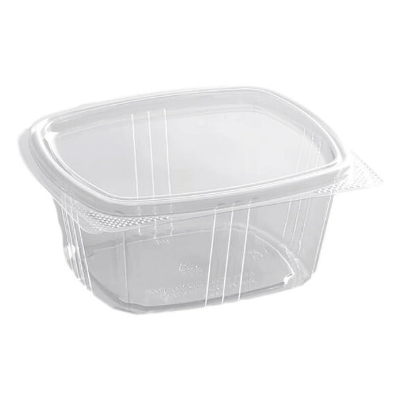 Compostable 16 oz Clear Hinged Deli Containers