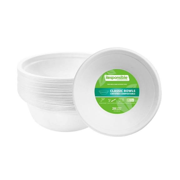 Compostable 16 oz Molded Fiber Bowls Value Pack