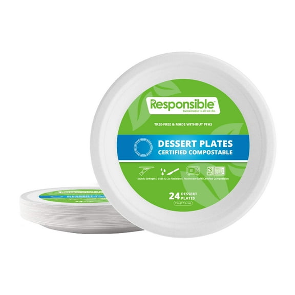 Compostable 7 Inch Round Plates Value Pack