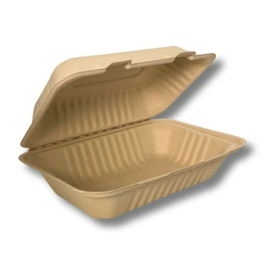 9 x 6 inch Hinged Containers | Tree-Less™ Compostable Molded Fiber