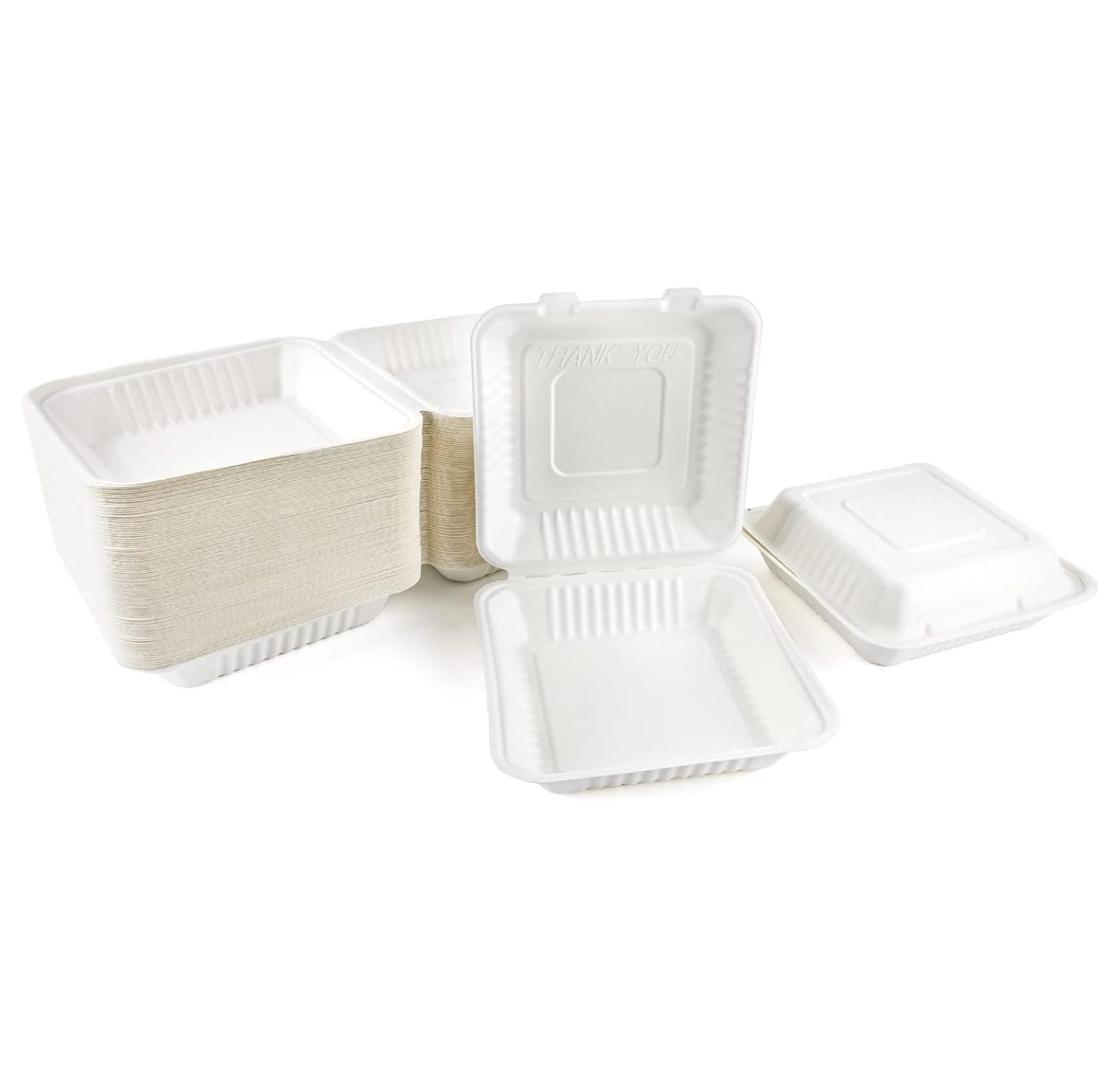 Compostable Clamshell Take Out Food Containers, To Go Boxes for Food