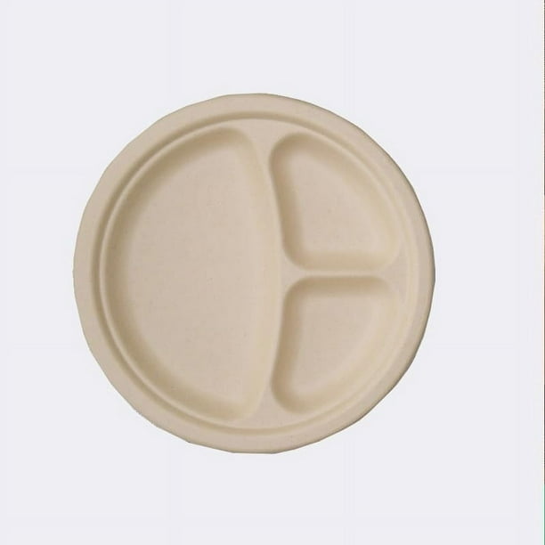 Compostable Clamshell To Go Containers 50 Pack Biodegradable Round Paper Plates for Parties BBQs and Birthdays Disposable Eco Friendly