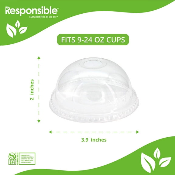 Compostable Clear Cup Dome Lid