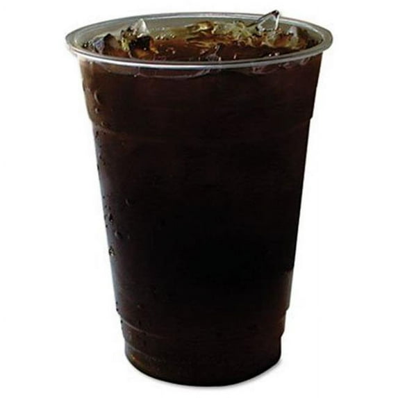 Compostable Corn Clear Plastic Cups 9 Oz Clear/Green Stripe 50/Bags 1000/CT