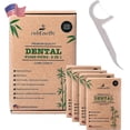 thumbnail image 1 of Compostable Dental Floss Picks 200 pack - Plant-based dental floss picks with tongue scraper mint flavor - Adult 2-in-1 natural dental floss and toothpicks biodegradable oral care, 1 of 4
