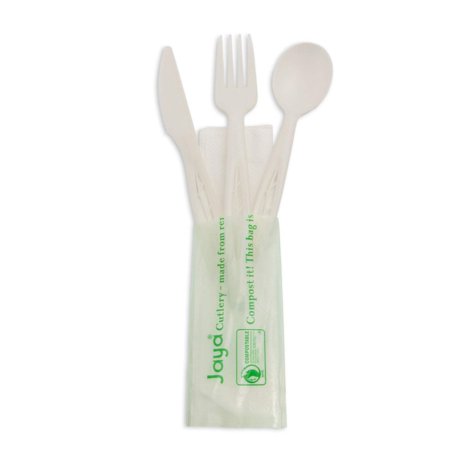 Compostable Knife/Fork/Spoon Combo with Napkin (6")