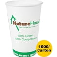thumbnail image 1 of Compostable Live-Green Art Hot Cups, 16oz, White, 1000/Carton, 1 of 2